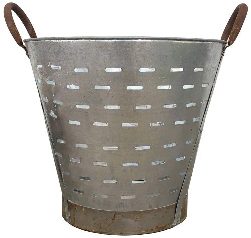 Olive Bucket,Large, H:16 inch, Olive Basket, Indoor Outdoor Rustic Flower Pot, Farmhouse Decor …