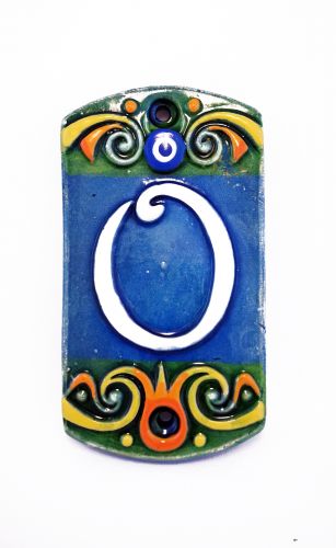 Ceramic House Address Number 0, 3.34inch Tall, Hand Decorated, House Number Signs, Door Numbers, Housewarming Gifts