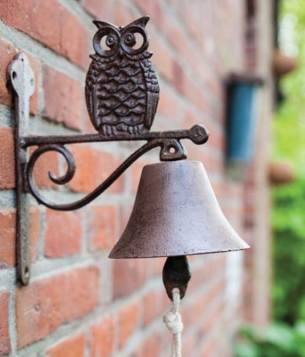 Cast Iron Owl Doorbell,Decorative Rustic Doorbell,Antique Style, Rust Finish,Brown
