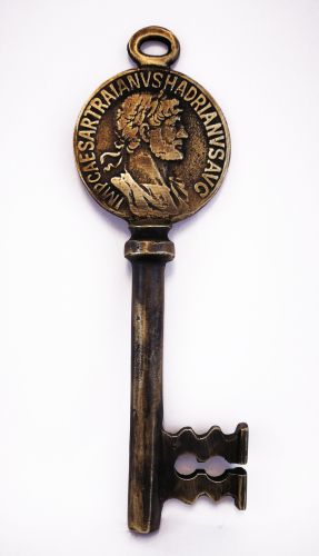 Vintage Handmade Imperator Caesar Hadrian Skeleton Key 6.2" Solid Brass