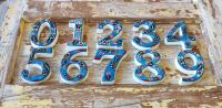 Large Ceramic House address number 3, Light Blue, 4.7inch Tall, Hand Decorated, House number signs, Door numbers, Housewarming gifts