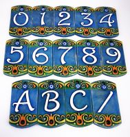 Ceramic House Address Number 0, 3.34inch Tall, Hand Decorated, House Number Signs, Door Numbers, Housewarming Gifts