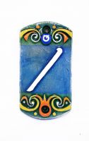 Ceramic House Address Number /, 3.34inch Tall, Hand Decorated, House Number Signs, Door Numbers, Housewarming Gifts