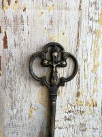 Bestdepo Cross Skeleton Key,Large,7.5 inch,Solid Brass,Engraved,Church Monastery Key,Crucifix on Bow