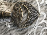 Large Ottoman Barrel Key 8.26" Vintage Handmade Solid Brass key