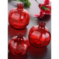 2 Pack of Pomegranate Home Decor,Ornament,Red Glass Vase,Set of 3,Perfect Gift,Christmas Gift,New Year Gift