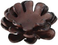 Cast Iron Pinecone Candle Holder,Antique Rust Finish, 5.5 inch x 5.5 inch x 2.5 inch