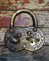 Giant Full Engraved Solid Brass Giant Bicentric & Dual Custody Padlock