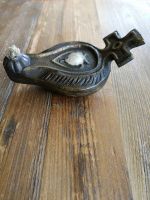 Roman Byzantine Biblical Replica Solid Brass Oil Lamp with Cross handle L: 3.93 inch