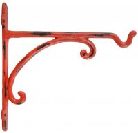 Hanging Basket Hook, Cast Iron, Red