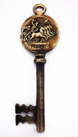 Vintage Handmade Imperator Caesar Hadrian Skeleton Key 6.2" Solid Brass